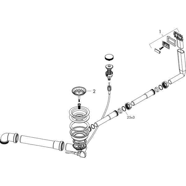 Набор ручного сбора и перелива для двойной чаши Hansgrohe 43922800