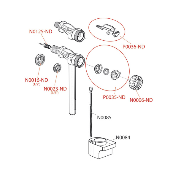 Впускной механизм с боковой подводкой Alcaplast A15-1/2"