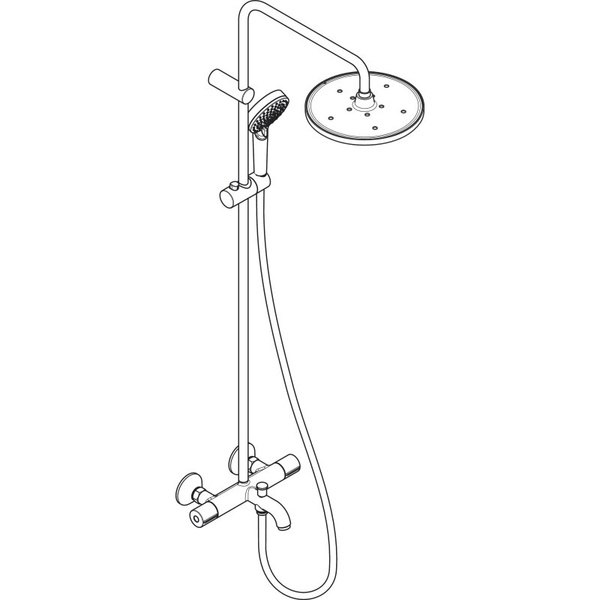 Душевая система Hansgrohe Vernis Blend, Showerpipe 240 1jet 26899670 черный матовый