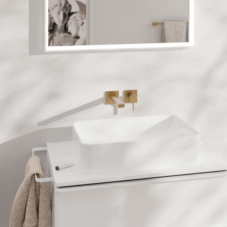 Смеситель для раковины встраиваемый Hansgrohe Tecturis E 73051140 шлифованная бронза
