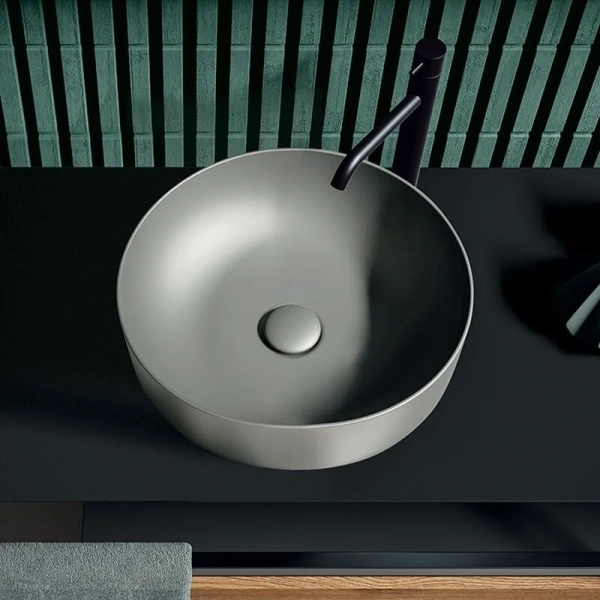 Раковина накладная (40х40) Kerasan Nolita 534489 серый матовый