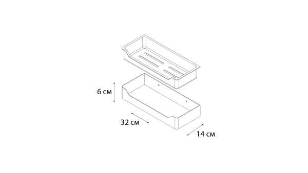 Полка FIXSEN Hotel прямоугольная одноэтажная с пластиковой вставкой FX-31003C