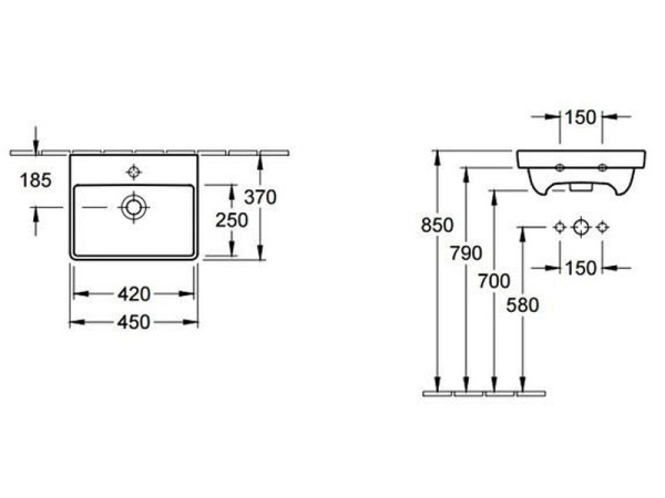 Раковина 45х37 Villeroy&Boch Avento 735845R1