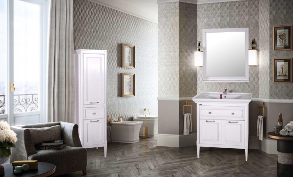 Тумба под раковину ASB-Woodline   Гранда 85 11487 (белый)