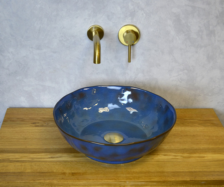 Накладная раковина (39х39) Bronze de Luxe, сине-коричневый  2000