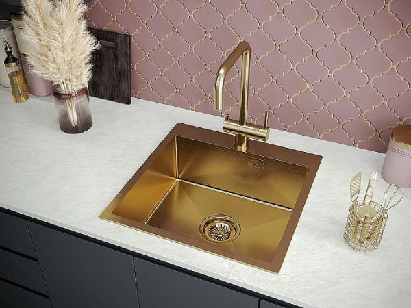 Кухонная мойка Paulmark Velten PM905151-BG брашированное золото