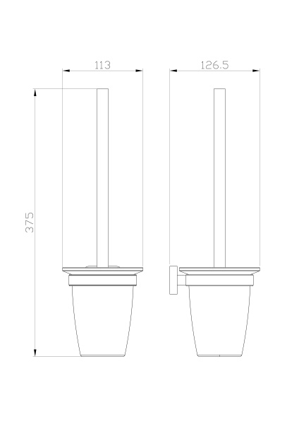 Туалетный ершик в комплекте WONZON & WOGHAND GRAFFITY, брашированный никель WW-9329-BN