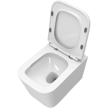 Унитаз подвесной BelBagno Due BB5171CH-TOR/SC безободковый, торнадо, с сиденьем микролифт, белый