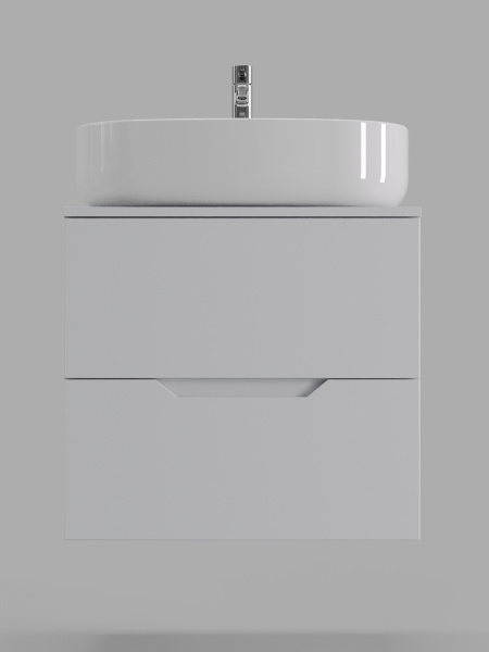 Тумба с раковиной подвесная 60 см Orange Line Li-60TuwMDF+B08-600W белый