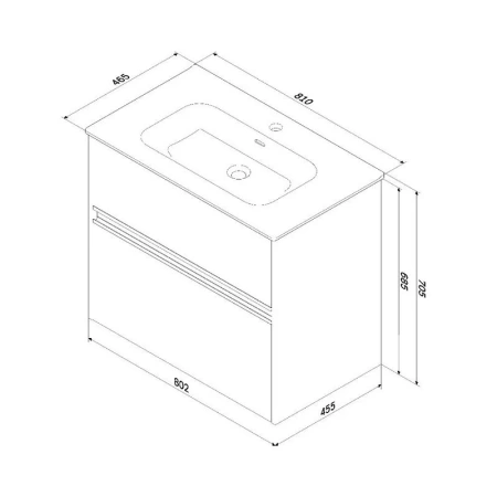 Тумба без раковины 80 см Am.Pm Sense M7BFUX0802OF дерево