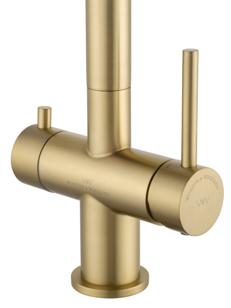 Смеситель для кухни c подключением фильтра WONZON & WOGHAND, брашированное золото WW-3211-BG