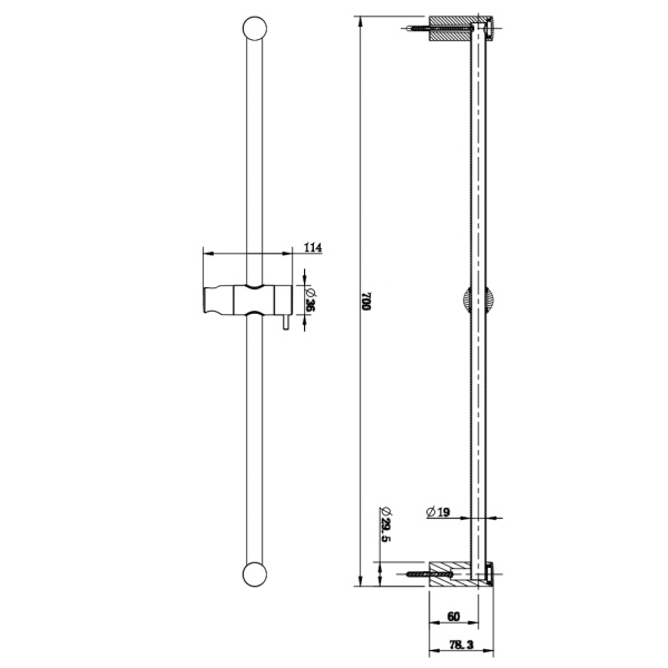 Душевая штанга AQUAme AQM8202B