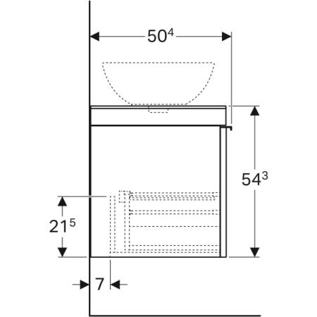 Шкафчик для накладной раковины Geberit Citterio 500.561.JI.1