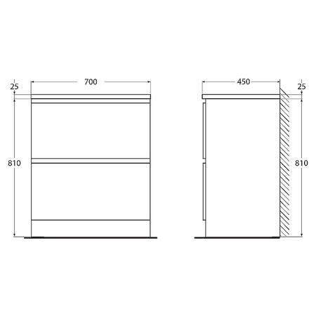 База под раковину BelBagno 70 ALBANO-700-2C-PIA-BL Bianco Lucido