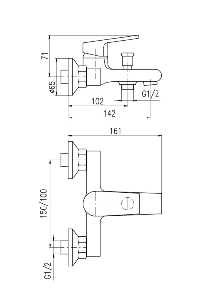Смеситель для ванны Rav Slezak Colorado CO154.5CMATC Смеситель для ванны Rav Slezak Colorado CO154.5CMATC