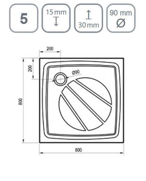 Душевой поддон Ravak Perseus Pro 80х80 XA034401010BM