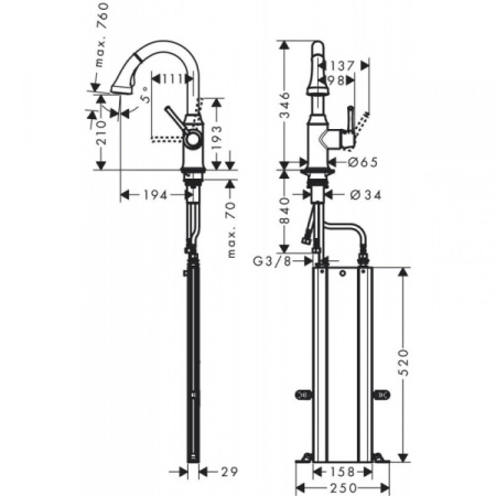 Смеситель для кухонной мойки hansgrohe Talis M53 73871000