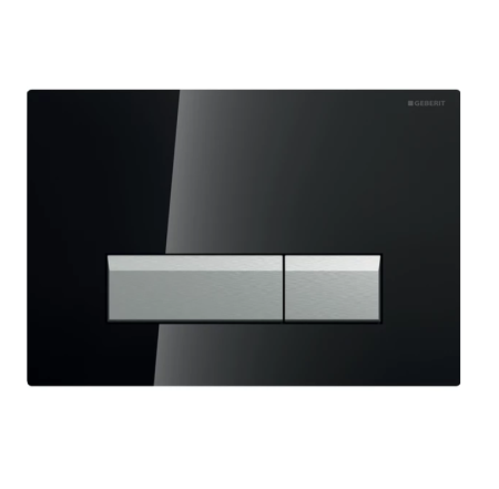Смывная клавиша Geberit Sigma40, двойной смыв: черный RAL 9005, матированный алюминий 242.601.KR.1