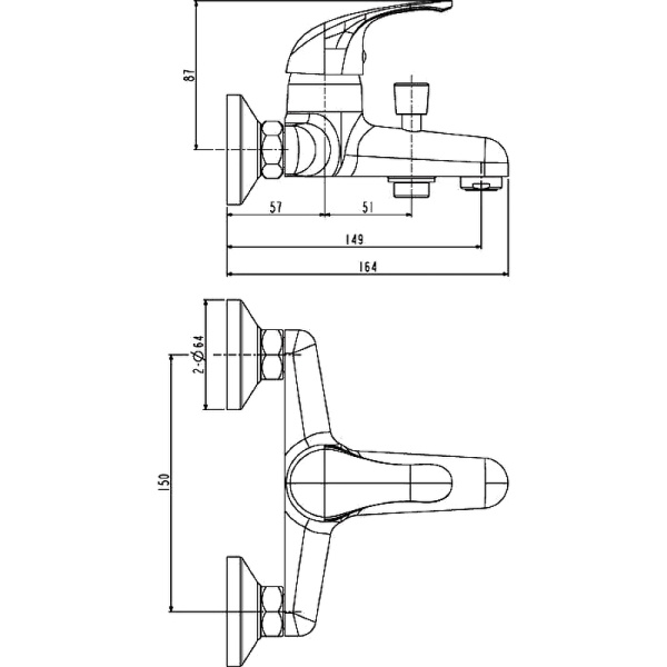 Смеситель для ванны и душа ESKO RIGA (RG 54)