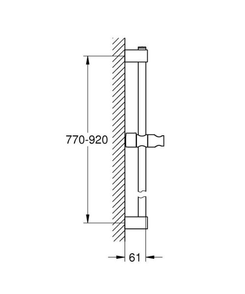 Душевая штанга, 900 мм Grohe New Tempesta 275242431 (черный матовый) Душевая штанга, 900 мм Grohe New Tempesta 275242431 (черный матовый)