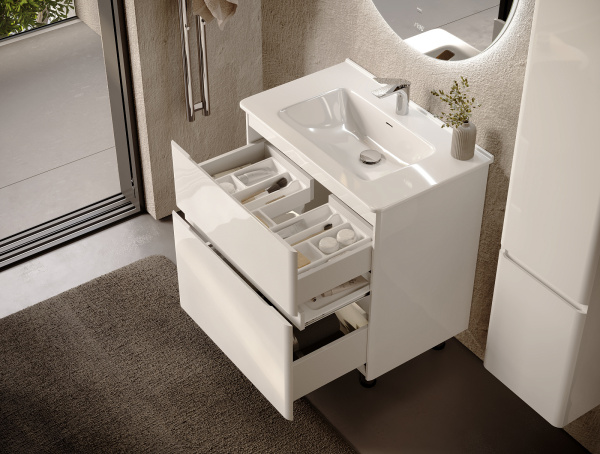 Тумба без раковины 70 см Jorno Chiara luce ChiLu.01.70/N/W/JR белый глянец