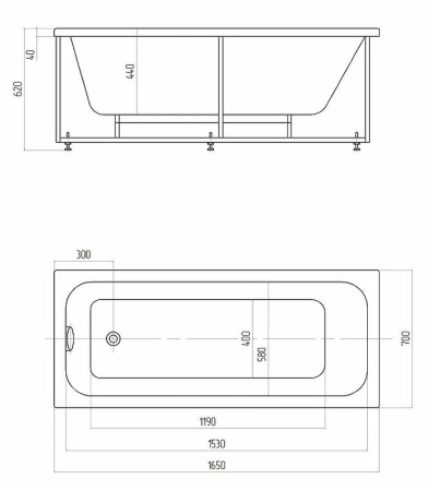 Акриловая ванна Aquatek Мия (165x70) MIY165-0000001
