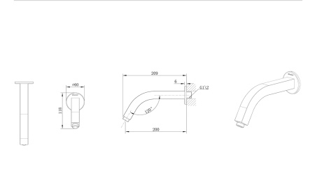 Кронштейн для верхнего душа Bravat Built-in D315BW