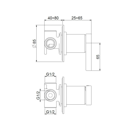 Смеситель для душа встраиваемый Webert Coral CO880101015, хром