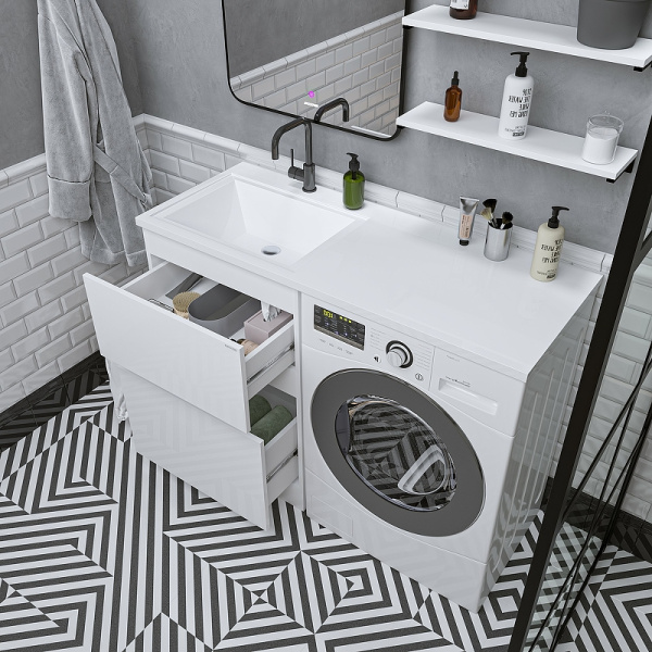 Тумба под стиральную машину Grossman МАРСАЛ-60  121203 белая