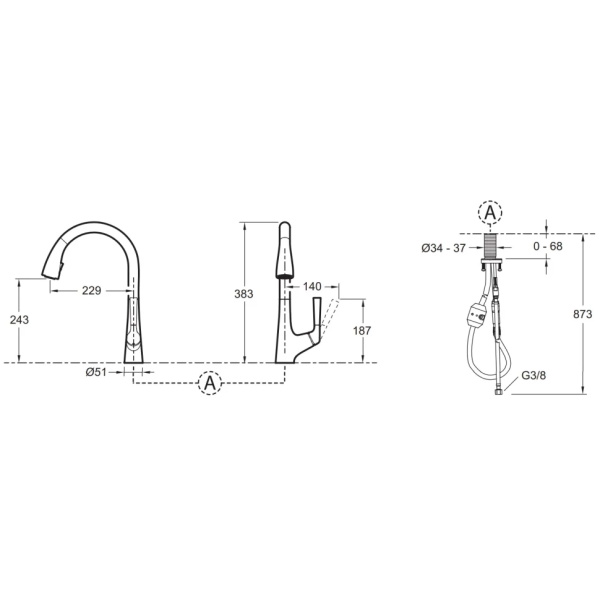 Смеситель для кухни Jacob Delafon Malleco E562-BL