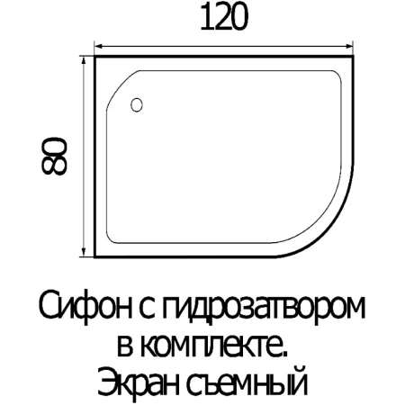Акриловый душевой поддон (120х80) Wemor 10000002120 Левая