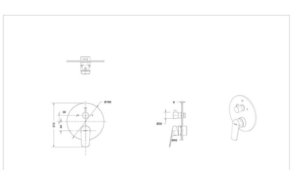 Смеситель для ванны встроенный Bravat Rhein PB8429564CP-3-ENG