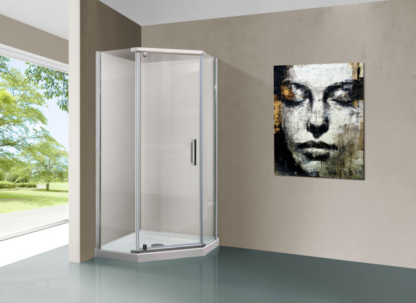 Душевой уголок Vincea  Stresa VSP-1S900CL (90х90) хром, стекло прозрачное