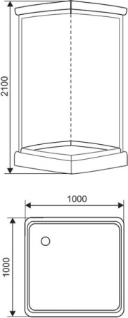 Душевая кабина (100х100х210) Arcus Style S-43