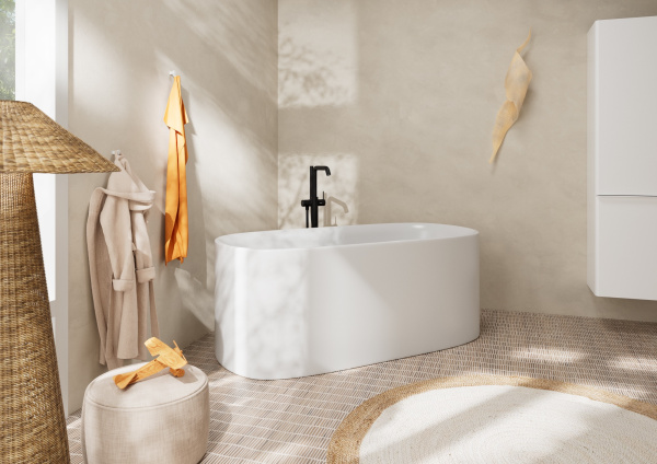 Смеситель для ванны напольный Hansgrohe Tecturis S 73440670 черный матовый