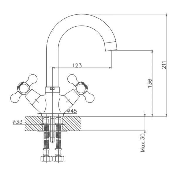 Смеситель для кухни Cron CN1319-5