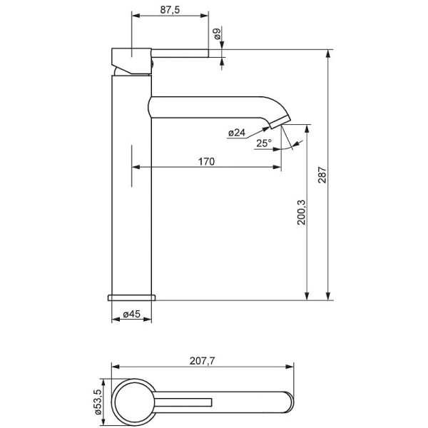Смеситель для раковины Damixa Scandinavian Pure 360250500 Смеситель для раковины Damixa Scandinavian Pure 360250500