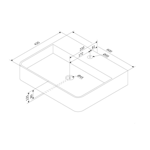 Раковина накладная (60х42) Am.Pm Func M8FWCC10601WG белый