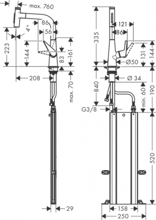 Смеситель для кухни HANSGROHE TALIS SELECT 73868000