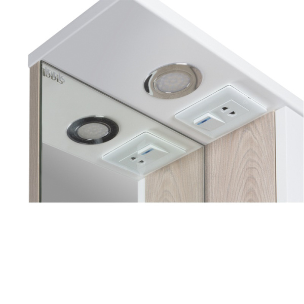 Шкаф-зеркало, IDDIS SEN5000i99, белый/дерево