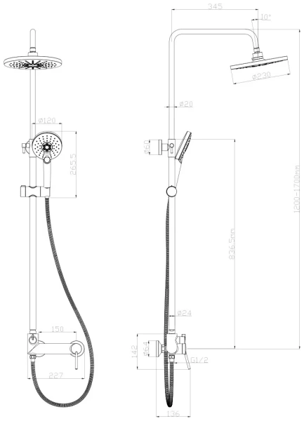 Смеситель Lemark Minima (LM3862C) для ванны и душа