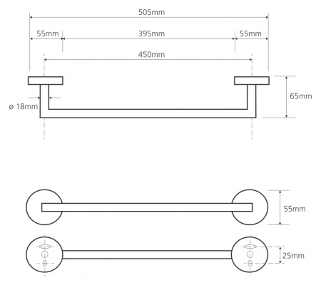 Полотенцедержатель 505 мм Bemeta Omega 104204022