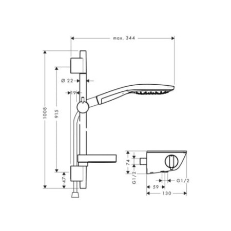 Душевой гарнитур Hansgrohe Raindance Select S 27037400