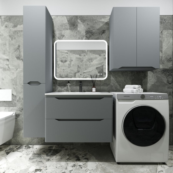 Тумба под раковину Style Line Марелла 80 Люкс Plus СС-00002412 серый матовый