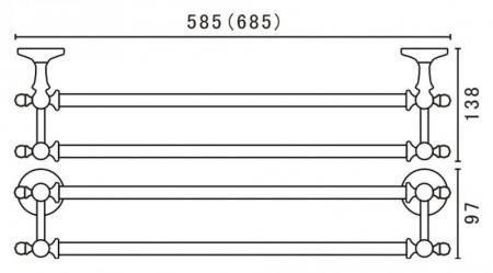 Полотенцедержатель двойной Art&Max AM-2648AL