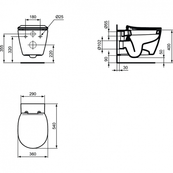 Комплект унитаза с инсталляцией Ideal Standard Connect E211601