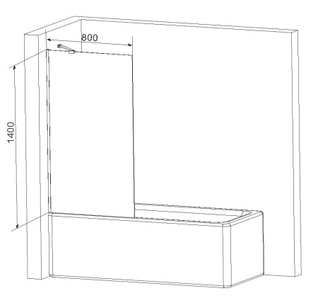 Шторка для ванны (140х80) Am.Pm Gem W90BS-080-140CT