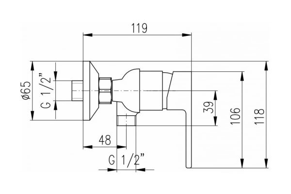 Смеситель для душа Rav Slezak Vltava VT481.5CB