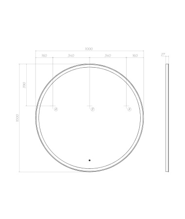 Зеркало с подсветкой (100x100) Vigo Cosmo z.COS.100.Classic