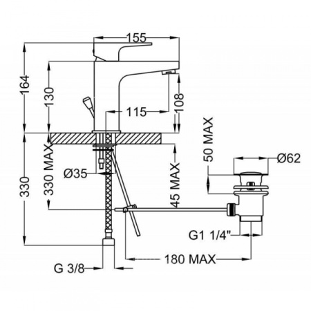 Смеситель для раковины Cezares Stella STELLA-LSM1-01-W0